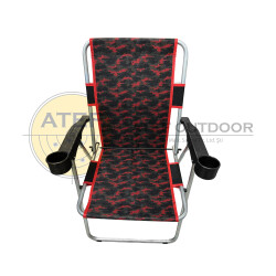 Atef - Atef kırmızı kamuflaj desenli kamp sandalyesi