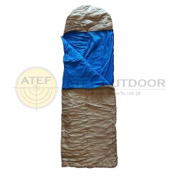 Atef uyku tulumu bej-mavi tek kişilik - ATEF OUTDOOR