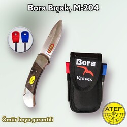 BORA KNİVES - Bora Bıçak, M-204 WPS Büyük Boy İnce Yuvarlak Uçlu Wenge Saplı Çakı