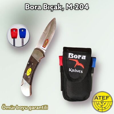 Bora Bıçak, M-204 WPS Büyük Boy İnce Yuvarlak Uçlu Wenge Saplı Çakı