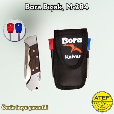 Bora Bıçak, M-204 WPS Büyük Boy İnce Yuvarlak Uçlu Wenge Saplı Çakı