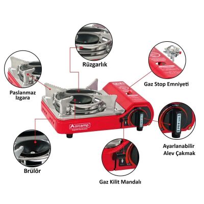 CK-506 Tekli Mini Portatif Ocak Kırmızı - 2