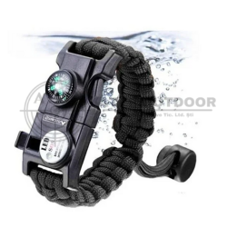 Orcamp Out-4300 Paracord Hayatta Kalma Bilekliği Siyah - Orcamp