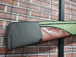 Yedek namlulu cepli tüfek kılıfı düz haki renk 71 cm - 2